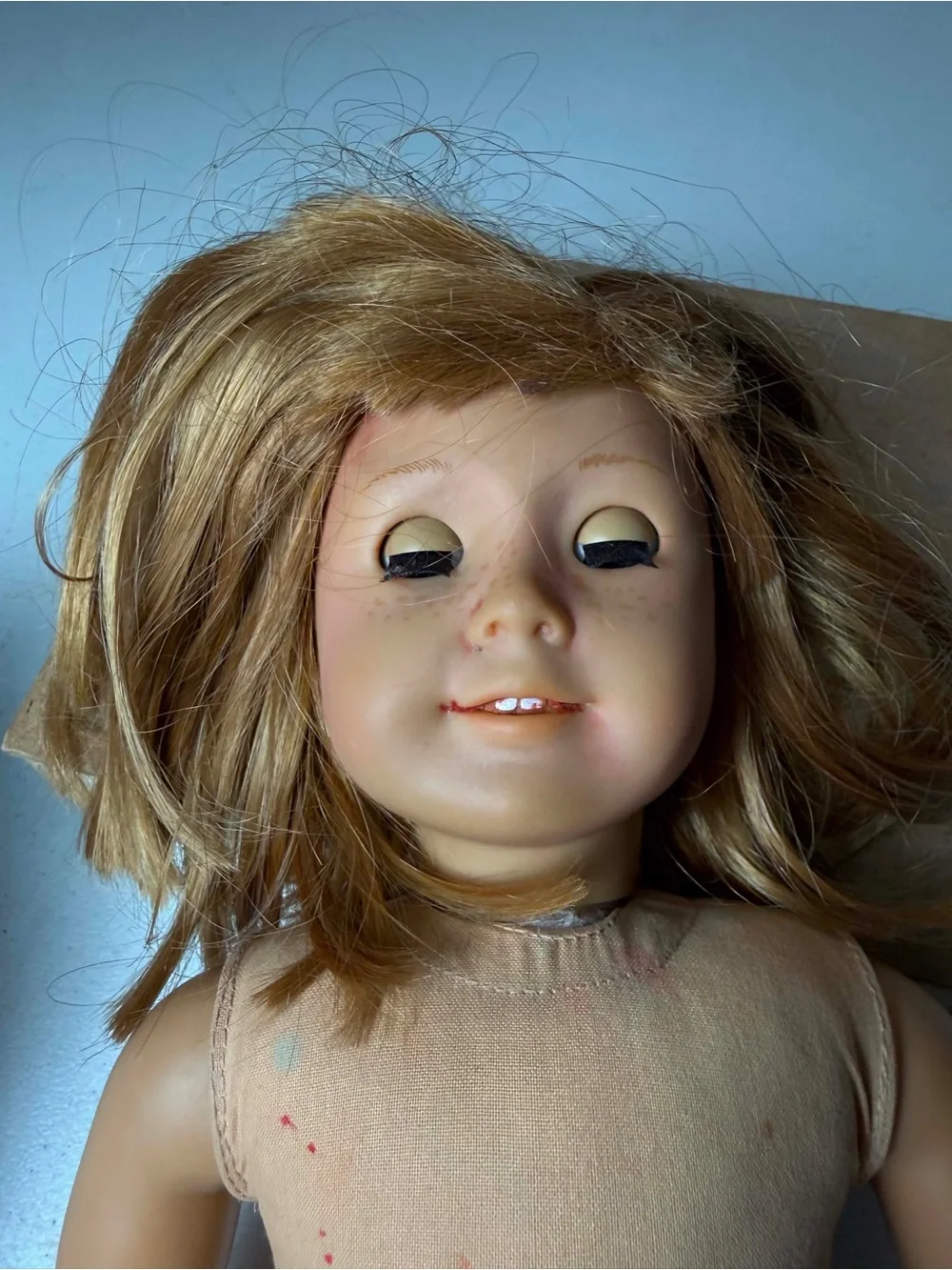 American Girl doll with freckles